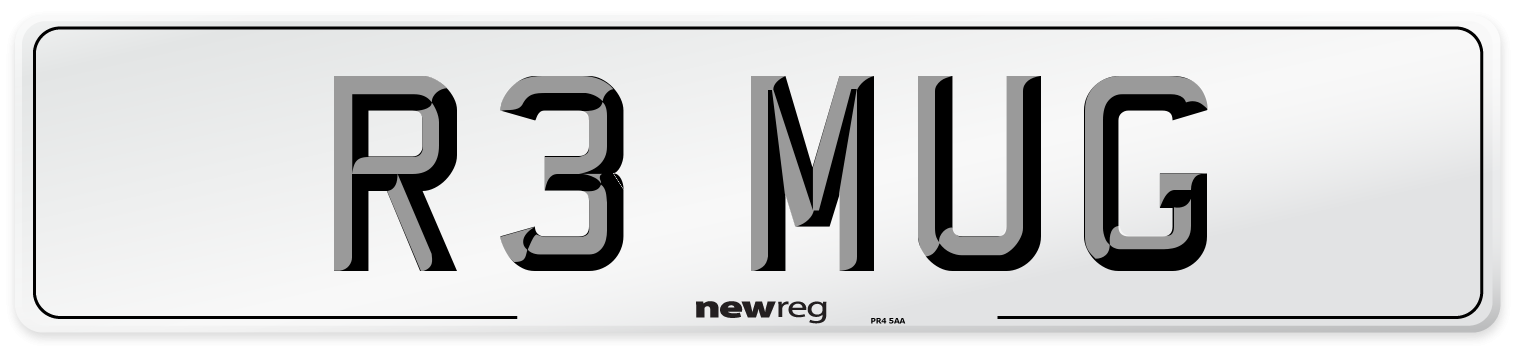 R3 MUG Number Plate from New Reg